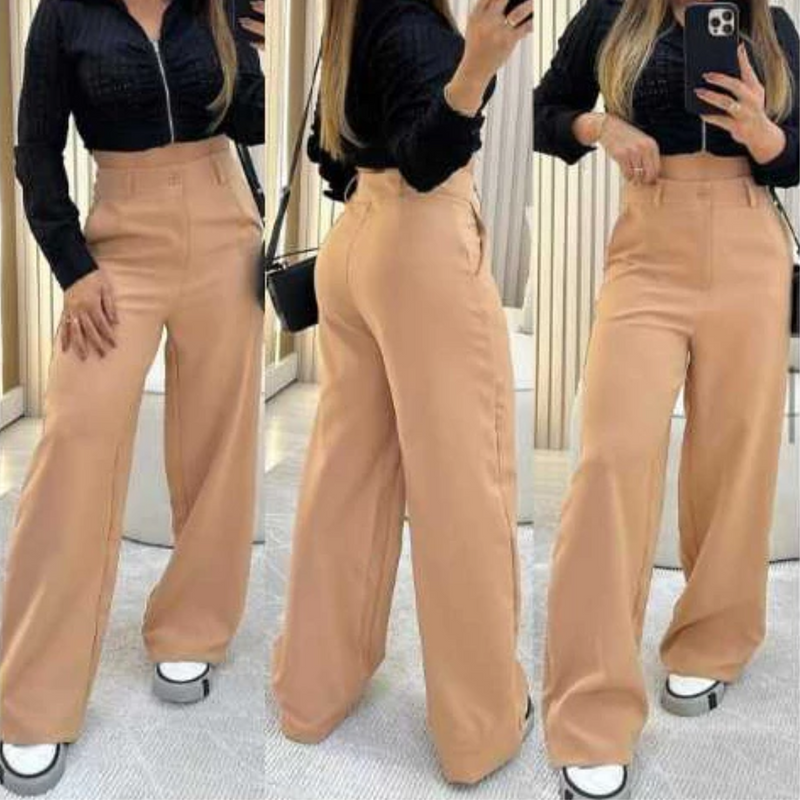 Kit 4 Calças Pantalona Alfaiataria Premium Wide Leg