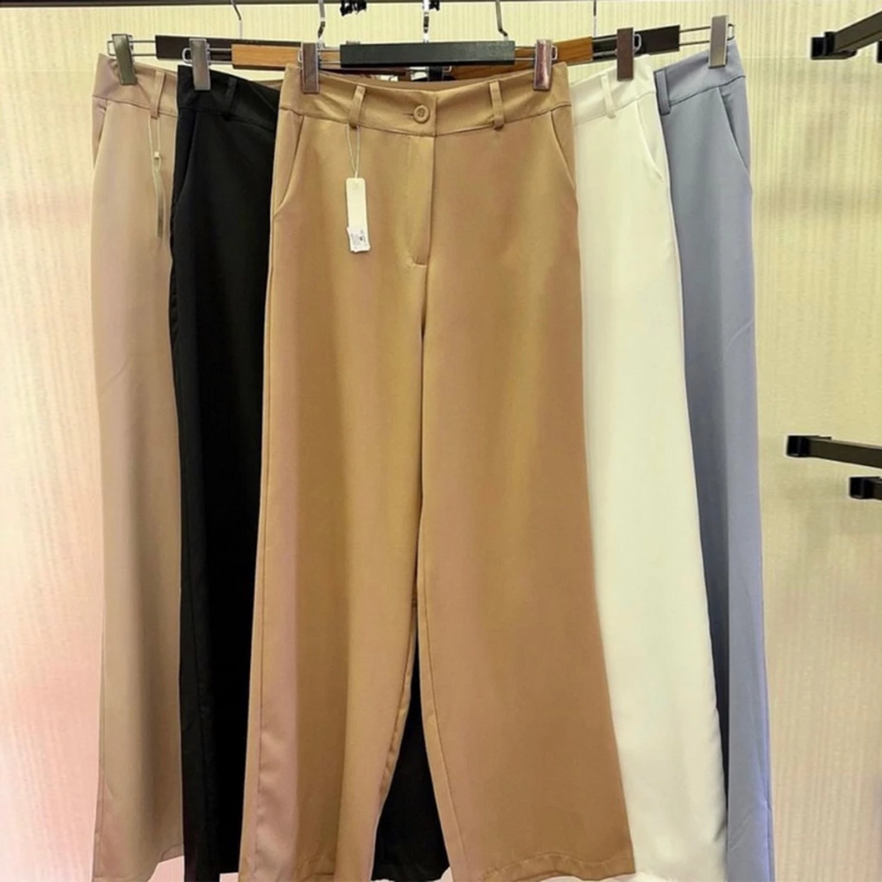 Kit 4 Calças Pantalona Alfaiataria Premium Wide Leg